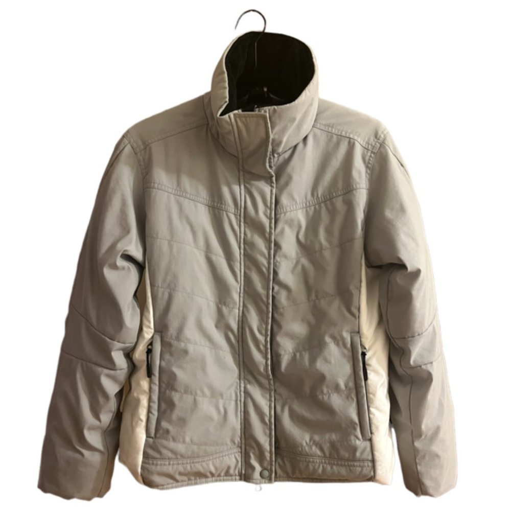 Women''s Gray & White EMS Primaloft All Mountain Ski Jacket, Size Medium
